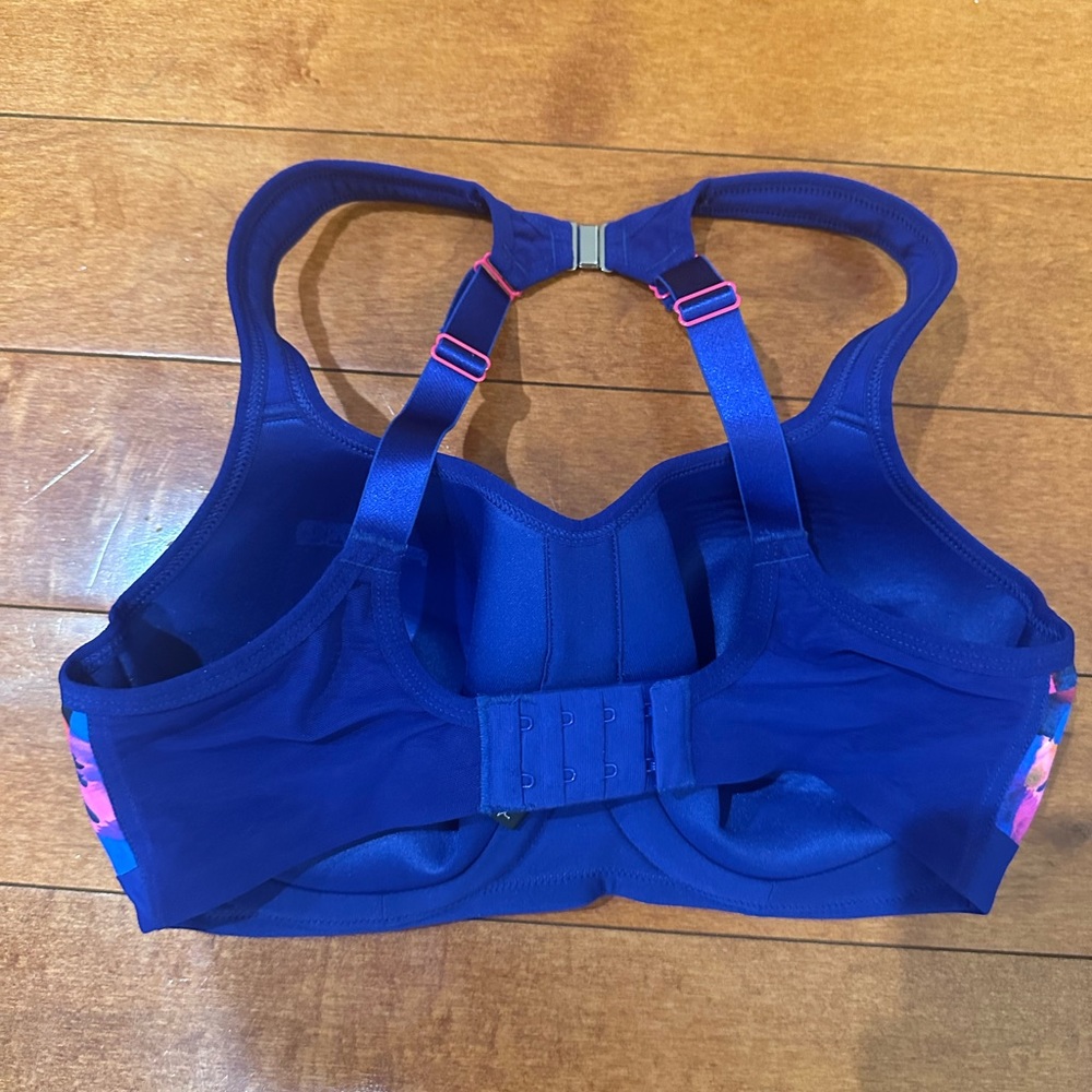 Panache Underwired Racerback High Impact Sport Bra Royal Blue Print 32E UK - Picture 7 of 9